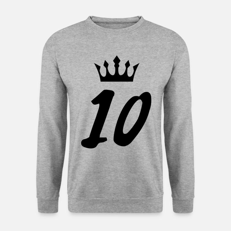 10 Zahl Krone - Unisex Pullover - Weißgrau meliert