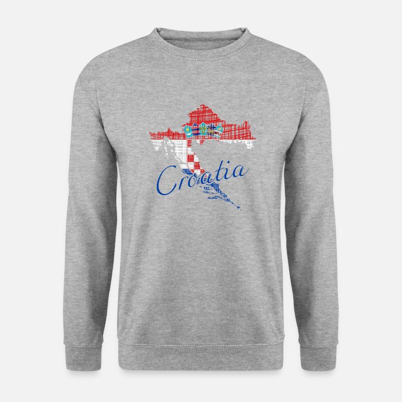 Croatia - Unisex Pullover - Weißgrau meliert