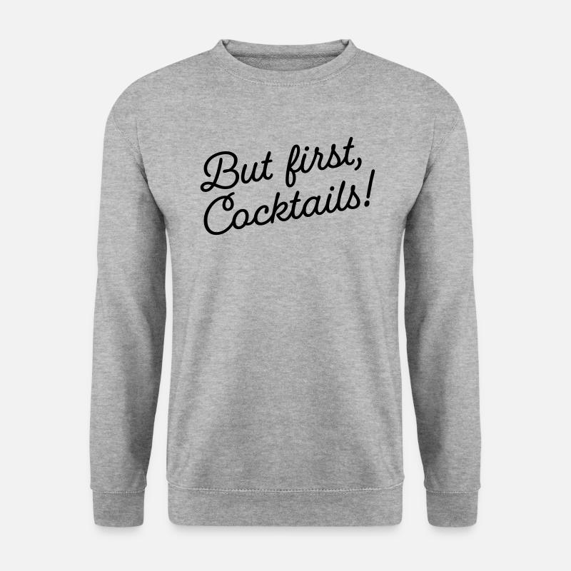 But first Cocktails - Unisex Pullover - Weißgrau meliert