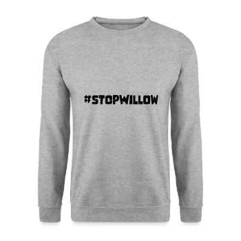 Protect Our Planet Preserve Future Stop Willow - Unisex Pullover - Weißgrau meliert - Vorne - Alina (178cm) & Michal (187cm)