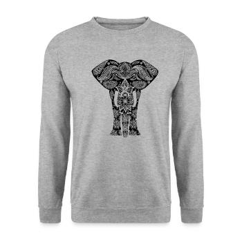 YOGA BUDDHA MEDITATION T-SHIRT - Unisex Sweatshirt - salt & pepper - Front - Alina (178cm) & Michal (187cm)