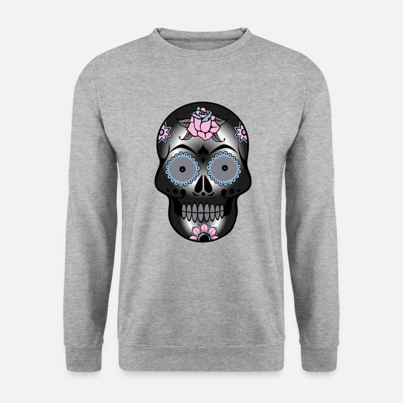 Skull - Unisex Pullover - Weißgrau meliert