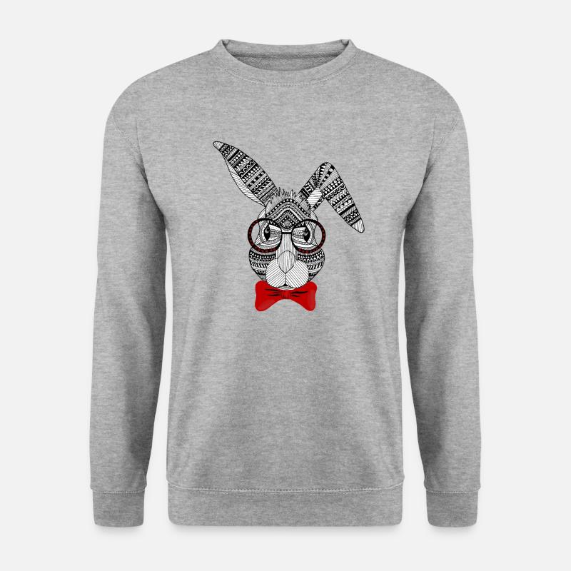 Hase - Unisex Pullover - Weißgrau meliert