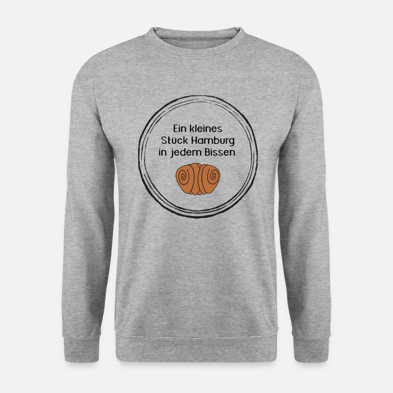 Franzbrötchen Hamburg I Hamburgliebe - Unisex Pullover - Weißgrau meliert