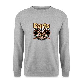 Darts - Unisex Pullover - Weißgrau meliert - Vorne - Alina (178cm) & Michal (187cm)
