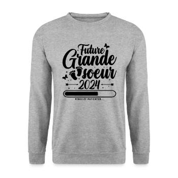 Future Grande Soeur 2024 - Sweat-shirt Unisexe - gris chiné - Devant - Alina (178cm) & Michal (187cm)