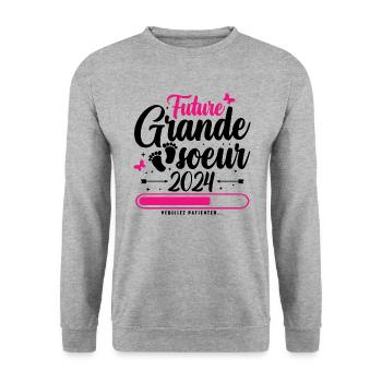 Future Grande Soeur 2024 - Sweat-shirt Unisexe - gris chiné - Devant - Alina (178cm) & Michal (187cm)