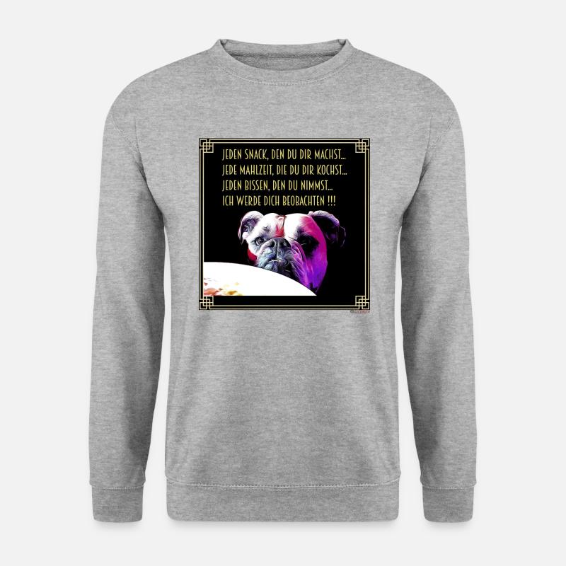 Bulldog Snack - Unisex Pullover - Weißgrau meliert