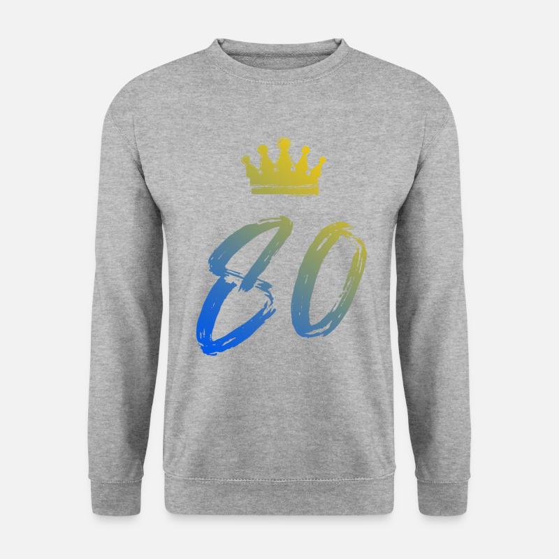 80 Number crown - Unisex Sweatshirt - salt & pepper