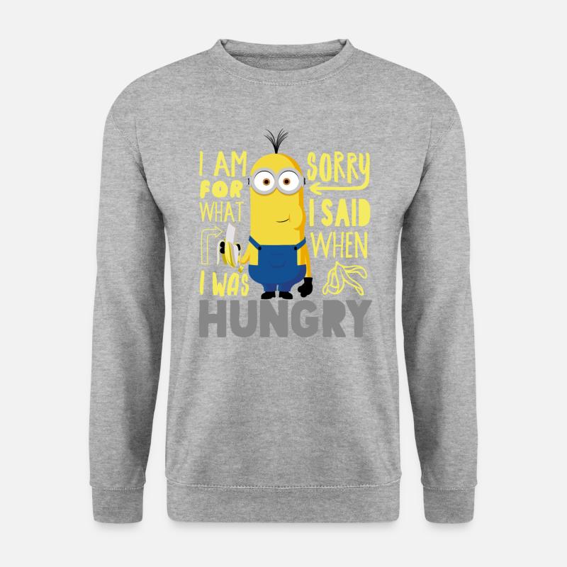 Minions Kevin Hunger Banane - Unisex Pullover - Weißgrau meliert