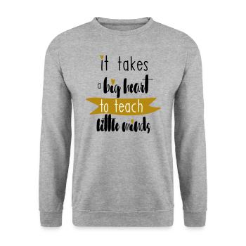 ENSEIGNANT ENSEIGNANT GRAND CŒUR DISANT CADEAU - Sweat-shirt Unisexe - gris chiné - Devant - Alina (178cm) & Michal (187cm)