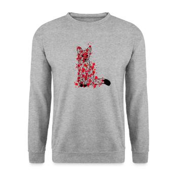 Foxx GeomeTRIX bunt - Unisex Pullover - Weißgrau meliert - Vorne - Alina (178cm) & Michal (187cm)