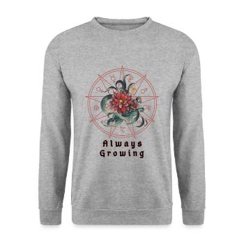 Always Growing - Unisex Sweatshirt - salt & pepper - Front - Alina (178cm) & Michal (187cm)