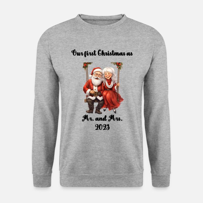 OurfirstChristmasb - Unisex Pullover - Weißgrau meliert