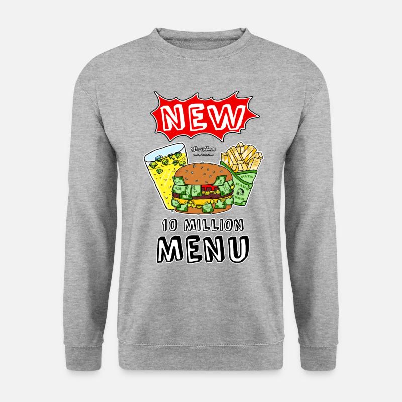 1 Million Menü - Unisex Pullover - Weißgrau meliert