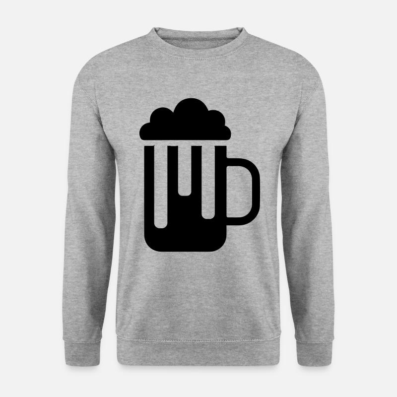 Bier glas - Unisex Pullover - Weißgrau meliert