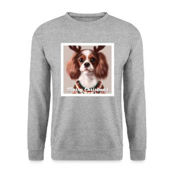 Cavalier roi charles épagneul chien dans un Noël - Sweat-shirt Unisexe - gris chiné - Devant - Alina (178cm) & Michal (187cm)