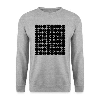 Schwarze Kreise. - Unisex Pullover - Weißgrau meliert - Vorne - Alina (178cm) & Michal (187cm)