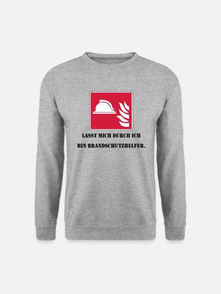 Lasst mich durch ich bin Brandschutzhelfer - Unisex Pullover - Weißgrau meliert