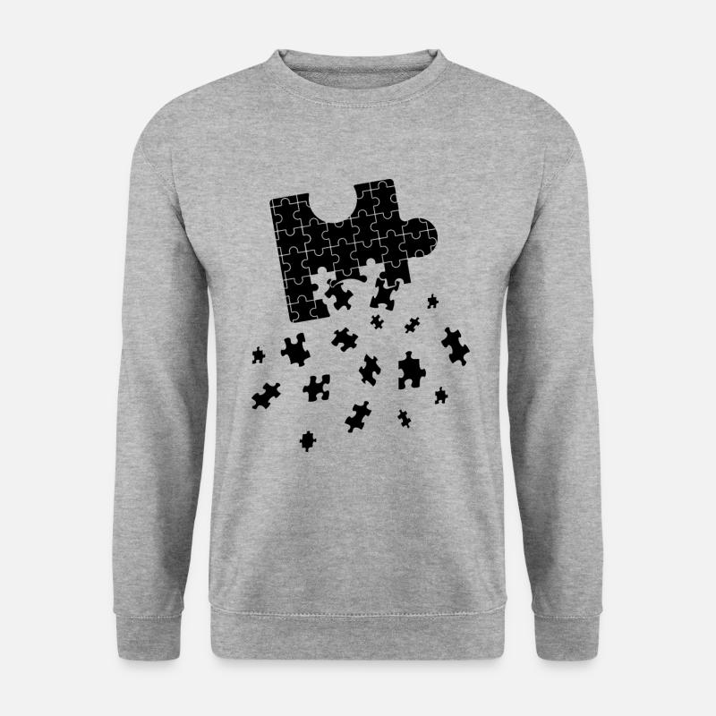 Puzzlestück Puzzle Rätsel - Unisex Pullover - Weißgrau meliert