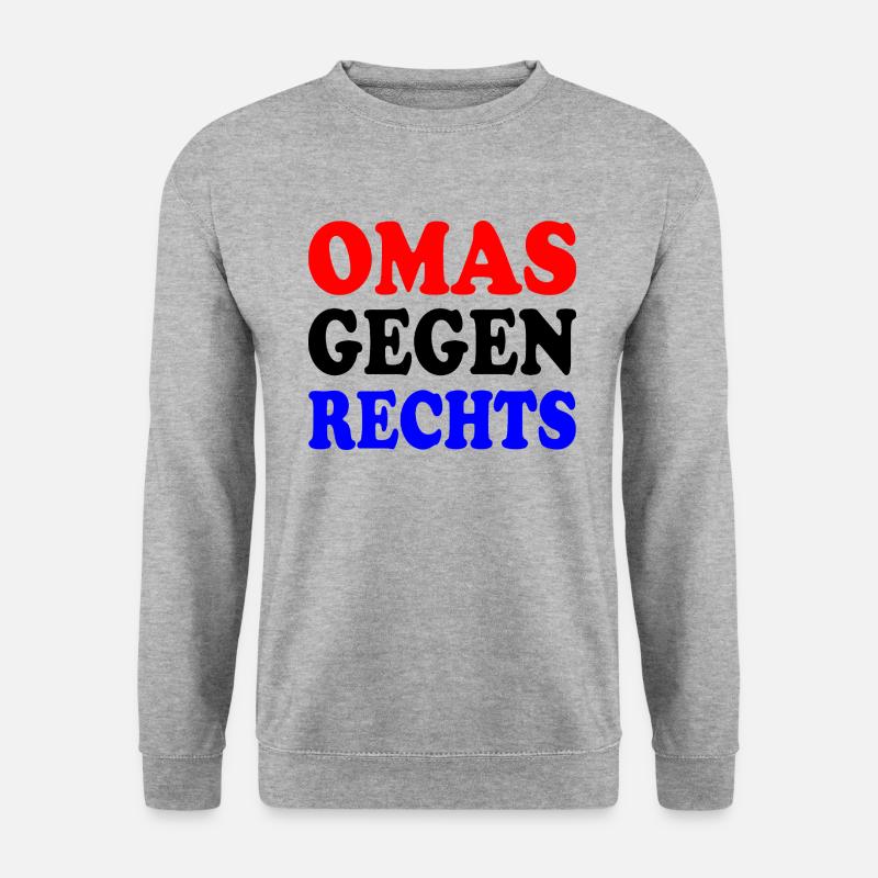Omas gegen rechts - Unisex Pullover - Weißgrau meliert
