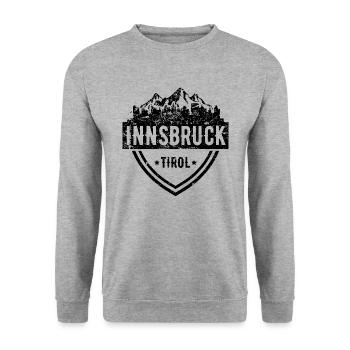 Innsbruck - Unisex Pullover - Weißgrau meliert - Vorne - Alina (178cm) & Michal (187cm)
