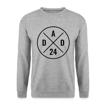 Papa 24 Naissance Bébé Papa Amour Fête des Pères Papa 2024 - Sweat-shirt Unisexe - gris chiné - Devant - Alina (178cm) & Michal (187cm)