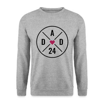 Dad 24 Heart Baby Dad Love Father's Day Dad 2024 - Unisex Sweatshirt - salt & pepper - Front - Alina (178cm) & Michal (187cm)