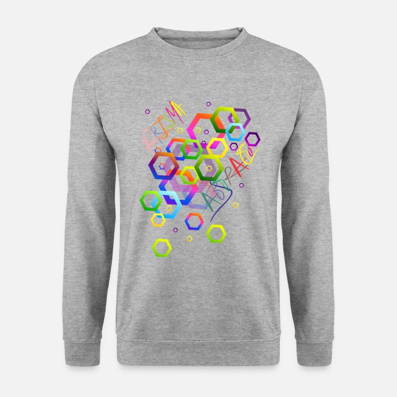 ABSTRAKTE PRISME - Unisex Pullover - Weißgrau meliert