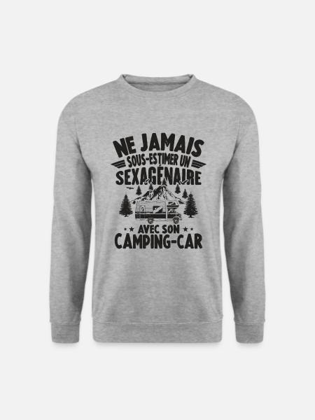Jamais Sous-estimer Un Sexagénaire Camping-car - Sweat-shirt Unisexe - gris chiné