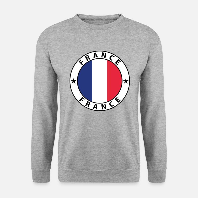 France - Unisex Pullover - Weißgrau meliert