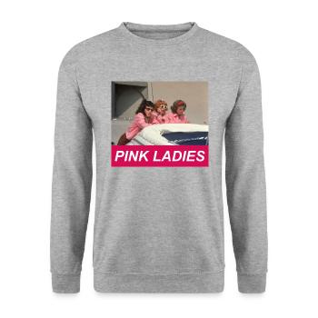 Grease Pink Ladies Picture - Unisex Sweatshirt - salt & pepper - Front - Alina (178cm) & Michal (187cm)