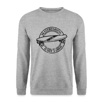 Skateboarding ist kein Verbrechen - Vintage - Unisex Pullover - Weißgrau meliert - Vorne - Alina (178cm) & Michal (187cm)
