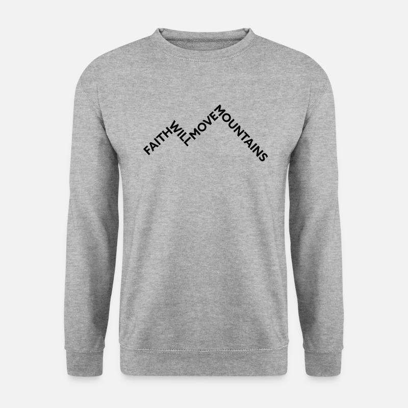 Faith will move Mountains - Unisex Pullover - Weißgrau meliert