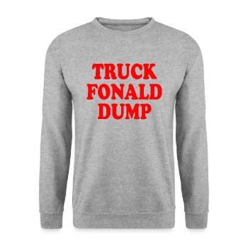 truck fonald dump - Unisex Pullover - Weißgrau meliert - Vorne - Alina (178cm) & Michal (187cm)