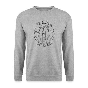 Alpaga pas LLama - Sweat-shirt Unisexe - gris chiné - Devant - Alina (178cm) & Michal (187cm)