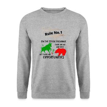 Bull and bear the animals of the stock market and stocks - Unisex Sweatshirt - salt & pepper - Front - Alina (178cm) & Michal (187cm)