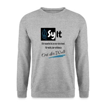 Sylt pour moi le plus bel endroit du monde : l’île de Sylt - Sweat-shirt Unisexe - gris chiné - Devant - Alina (178cm) & Michal (187cm)