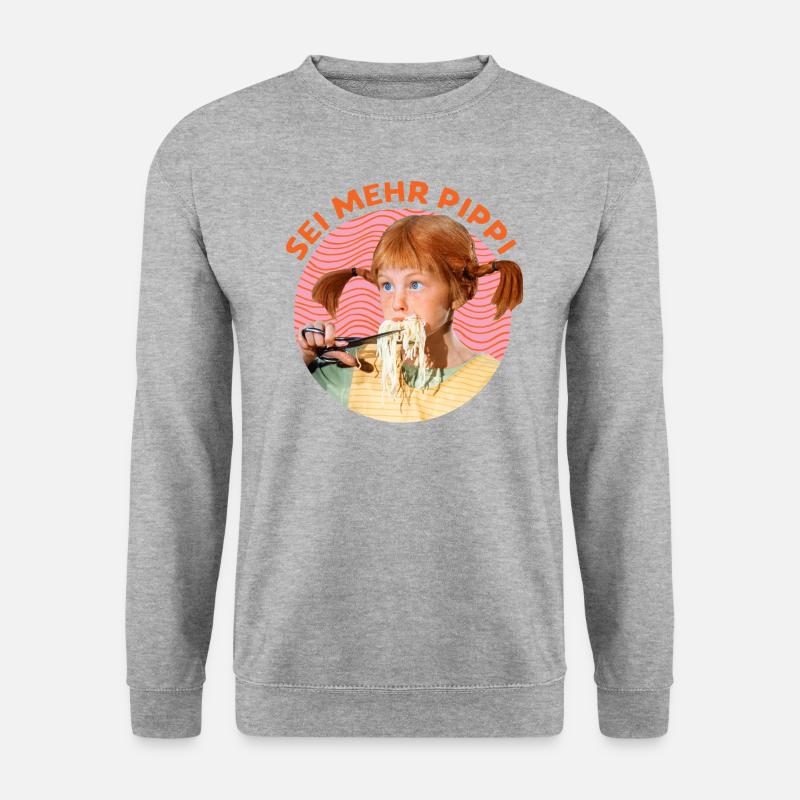 Pippi Langstrumpf Design Sei Mehr Pippi - Unisex Pullover - Weißgrau meliert
