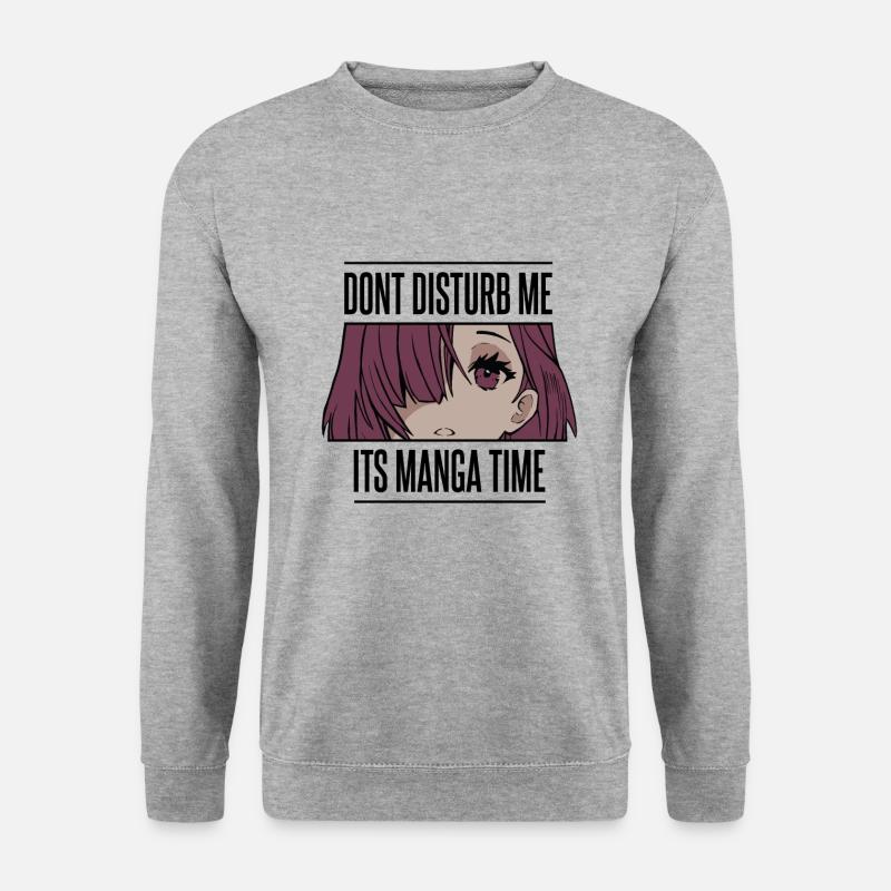 Stör mich nicht, es ist Manga Zeit - Unisex Pullover - Weißgrau meliert