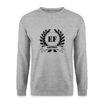 Erfurt Thüringen Lorbeerkranz - Unisex Pullover - Weißgrau meliert - Vorne - Alina (178cm) & Michal (187cm)