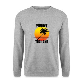 Phuket Thailand sunset - Unisex Sweatshirt - salt & pepper - Front - Alina (178cm) & Michal (187cm)