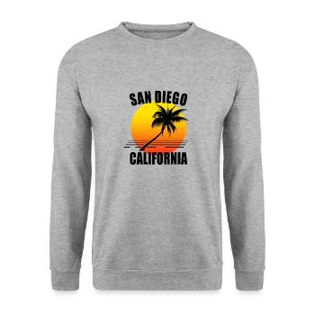 San Diego Kalifornien USA - Unisex Pullover - Weißgrau meliert - Vorne - Alina (178cm) & Michal (187cm)