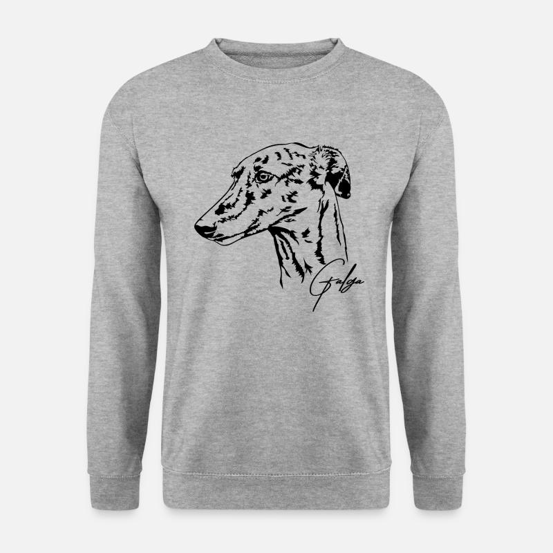 GALGA Portrait Windhunde Windhund Wilsigns - Unisex Pullover - Weißgrau meliert