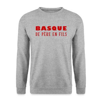 Pays basque homme père fils - Sweat-shirt Unisexe - gris chiné - Devant - Alina (178cm) & Michal (187cm)
