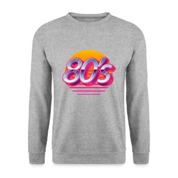 80s for 80s retro party back to the 80's - Unisex Sweatshirt - salt & pepper - Front - Alina (178cm) & Michal (187cm)