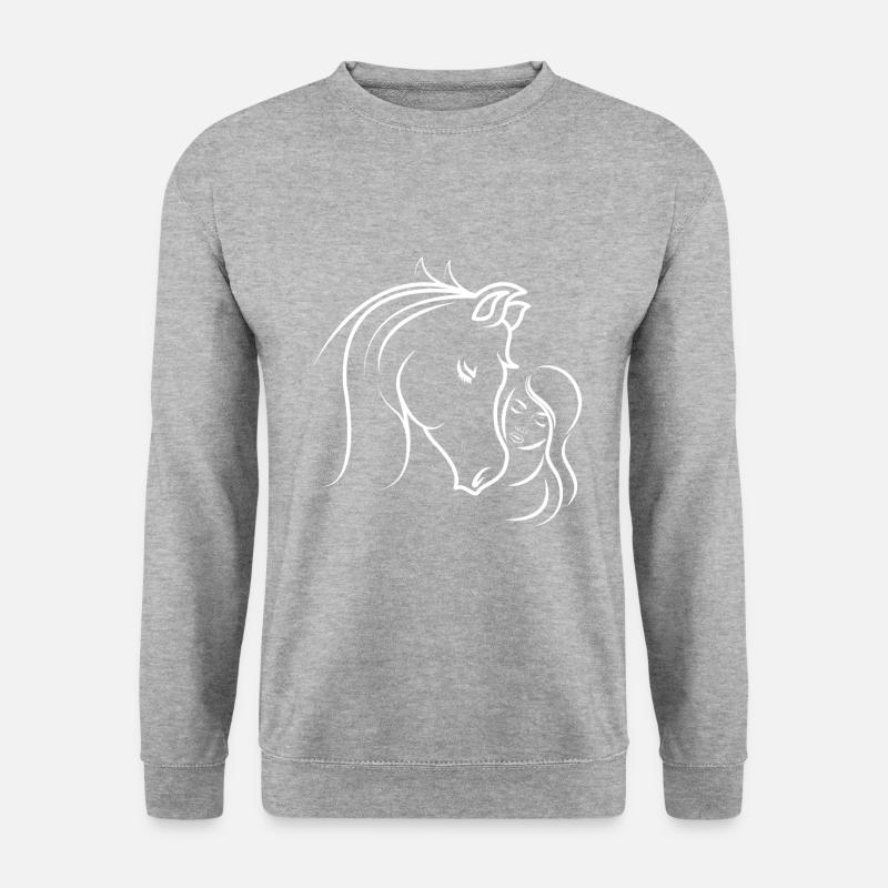 Tête de cheval cavalier - Sweat-shirt Unisexe - gris chiné