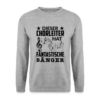 Chorleiter Kapellmeister Chormusik Spruch Geschenk - Unisex Pullover - Weißgrau meliert - Vorne - Alina (178cm) & Michal (187cm)