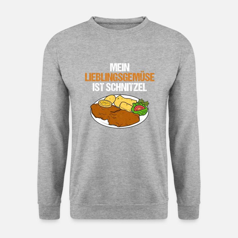 Mein Lieblingsgemüse Ist Schnitzel Fleischer - Unisex Pullover - Weißgrau meliert