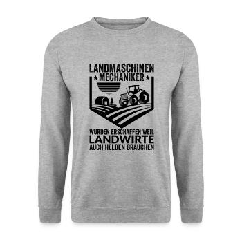 Landmaschinenmechaniker Landmaschinen Mechaniker - Unisex Pullover - Weißgrau meliert - Vorne - Alina (178cm) & Michal (187cm)